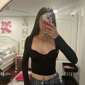 Princess Polly black bow top